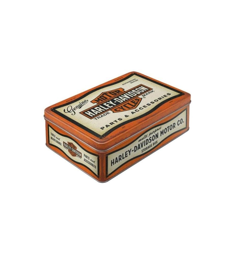 NOSTALGIC ART - Boîte à provisions Harley Davidson 2.5 l, Orange/Blanc
