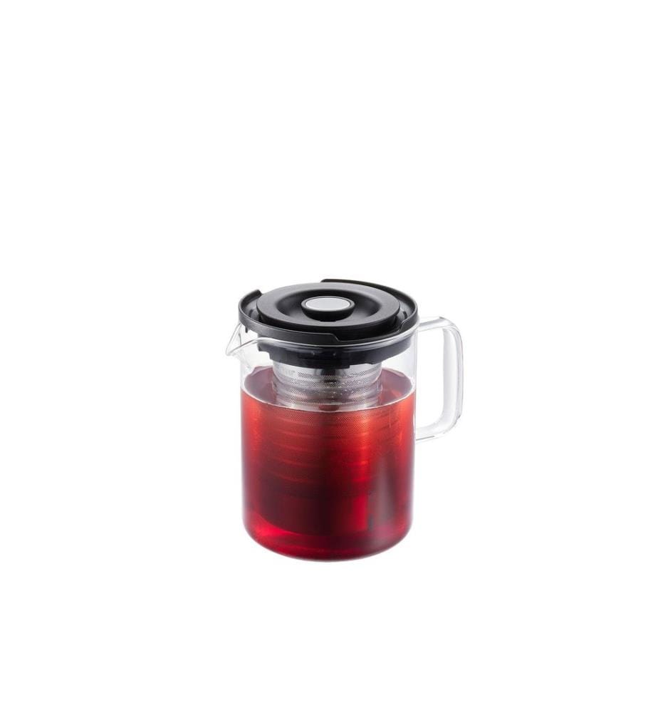 GEFU - Théière T-Prep 0.8 l, Noir/Argenté/Transparent