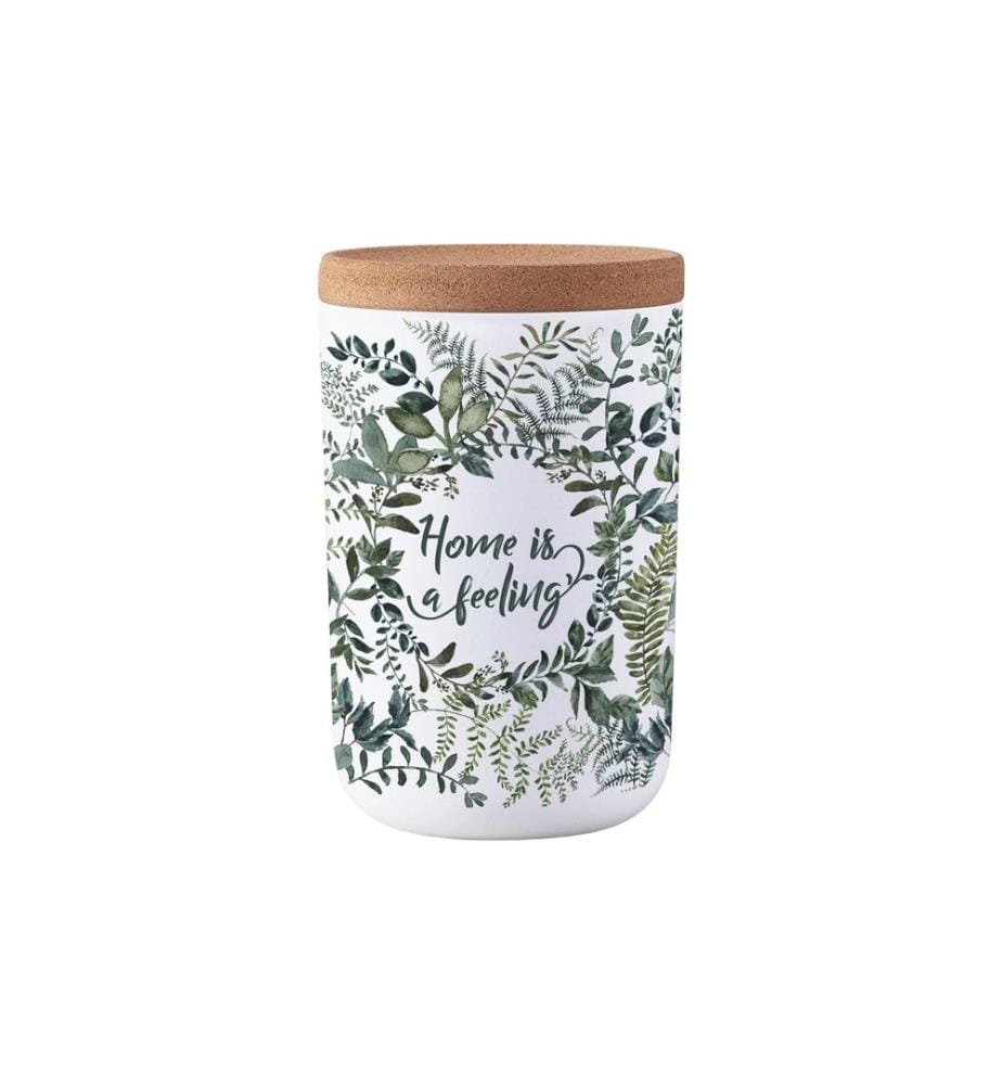 BioLoco - Boîte à provisions Feuilles vertes L, 1 l, Vert/Blanc