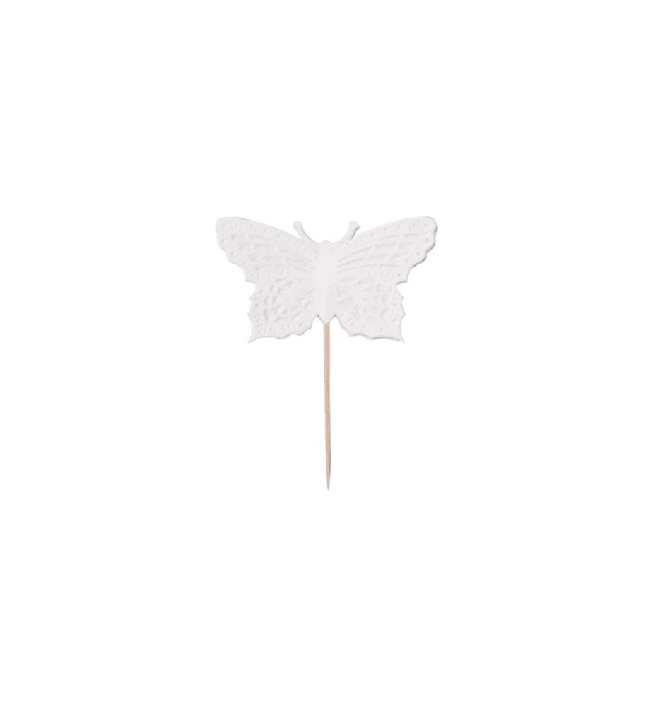 DEMMLER - Deko Picker Papillons 8 Pièce/s, Blanc