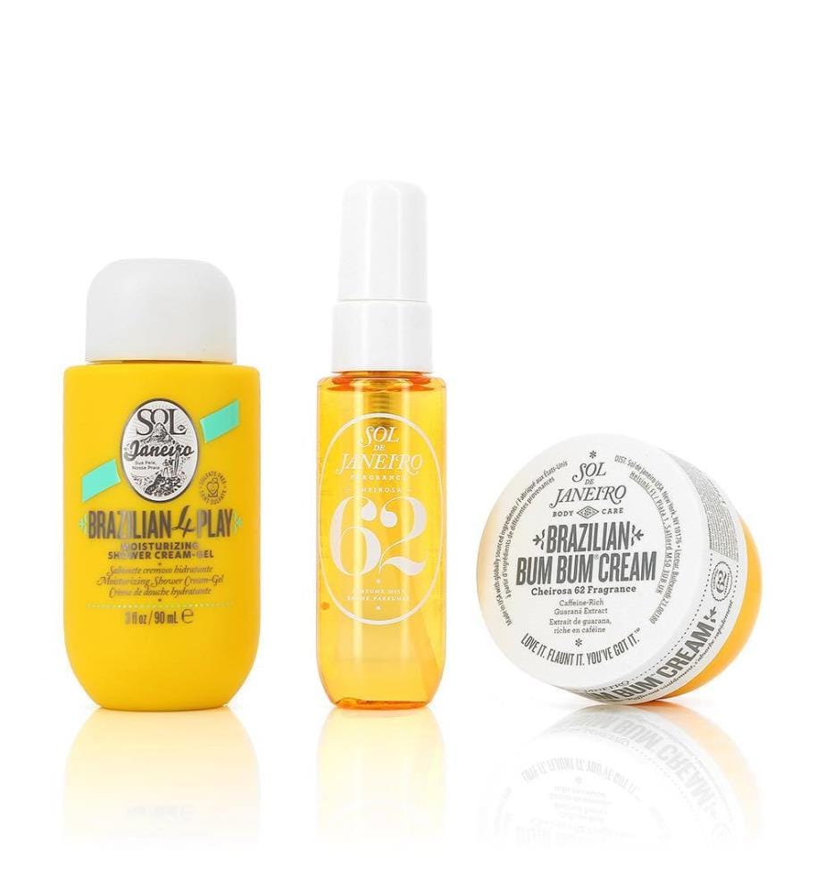 Set Bum Bum avec Trio Brésilien Bum Bum 30 ml Sol de Janeiro + 50 ml Sol de Janeiro + 90 ml Sol de Janeiro