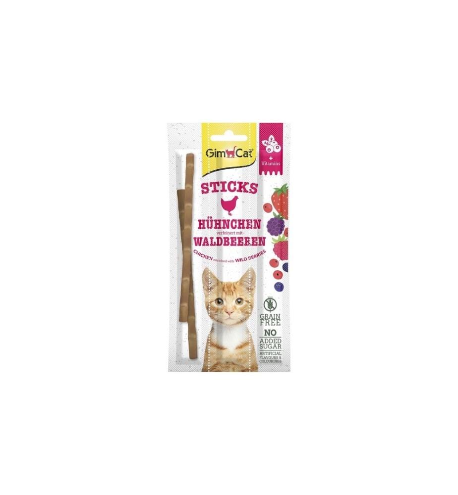 GIMPET - Collation pour chat Bâtonnets poulet & baies des bois, 3 pièces