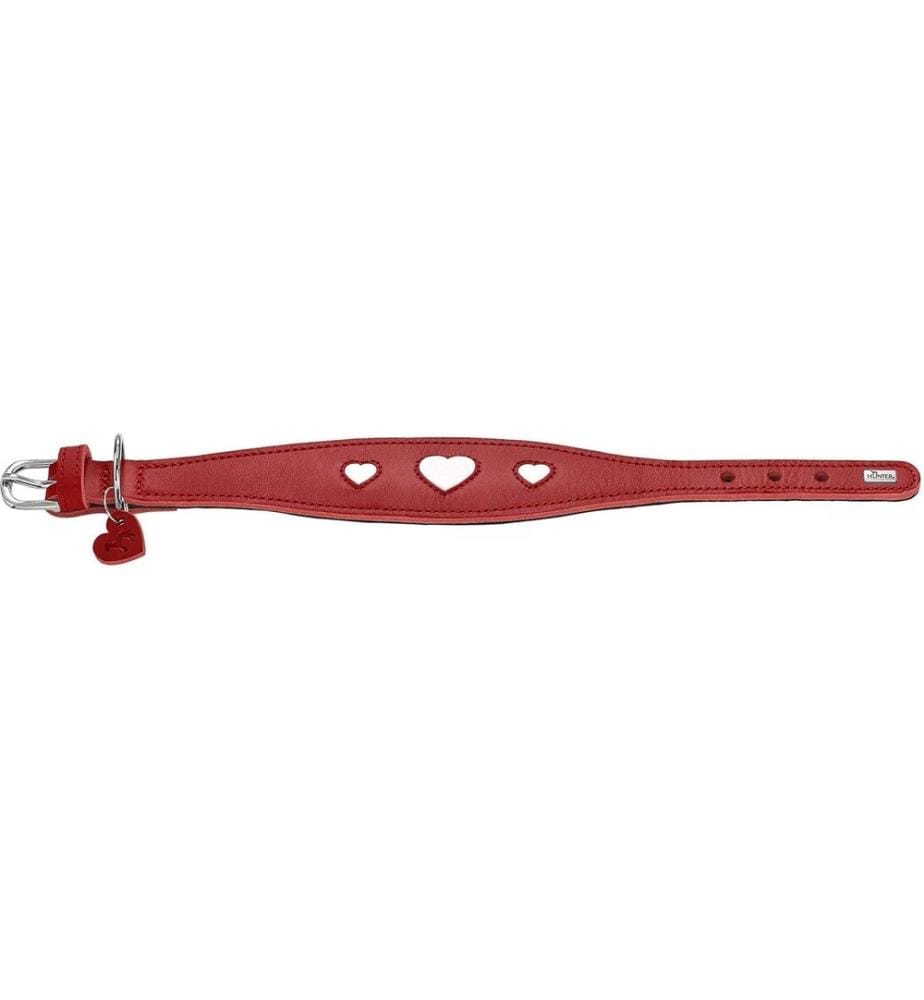 HUNTER - Collier Lévrier Love 37/XS-S, Rouge/Noir