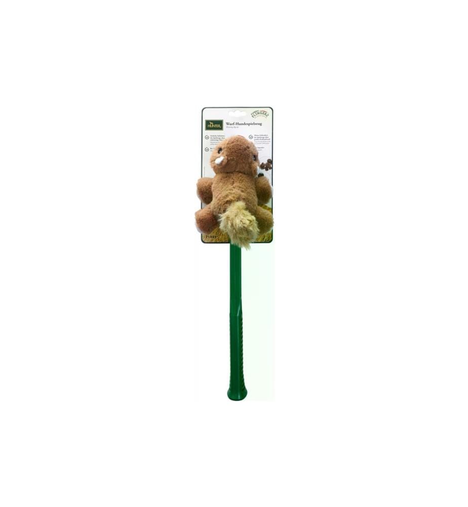 HUNTER - Jouet pour chien Flingerz Furry écureuil, Marron/vert