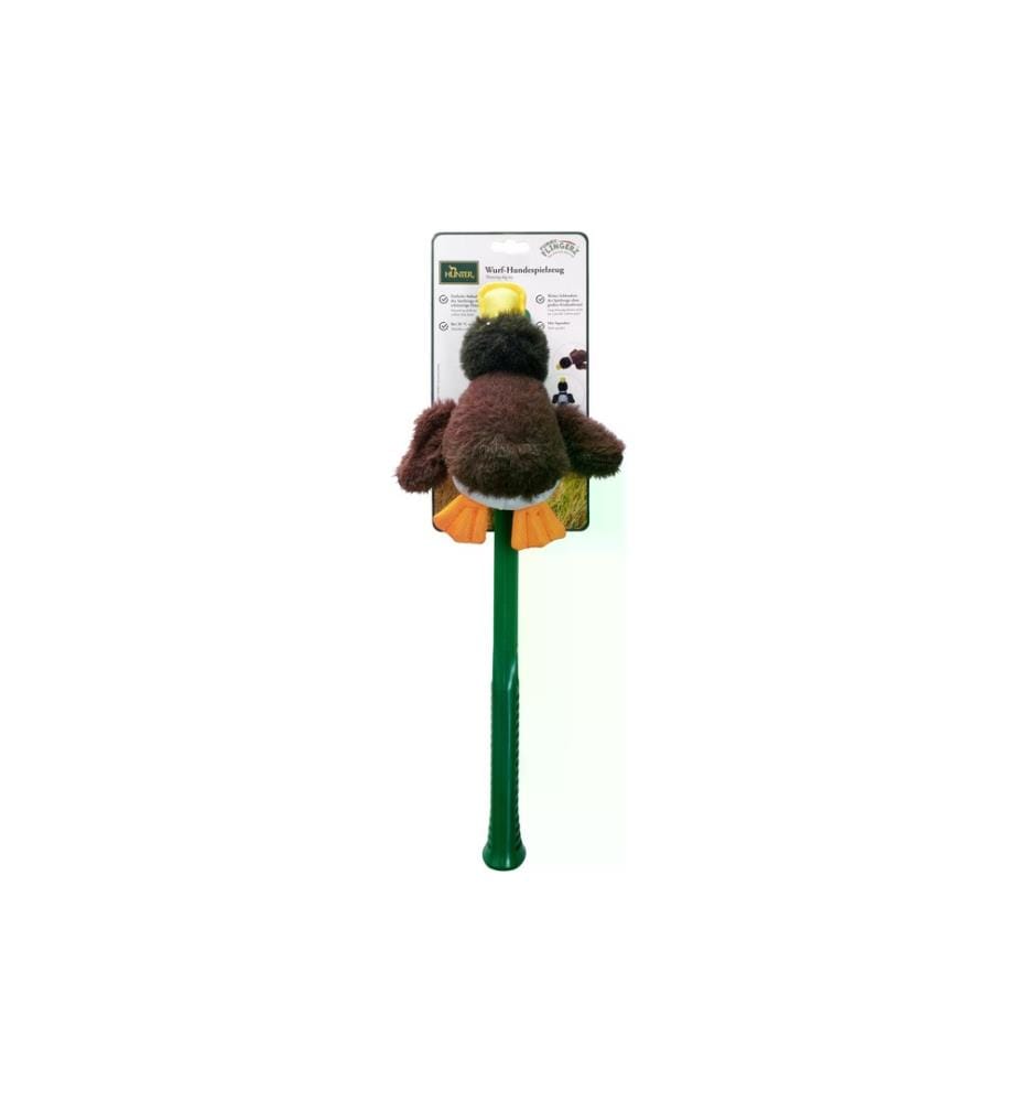 HUNTER - Jouet pour chien Flingerz Furry Canard, Marron/vert
