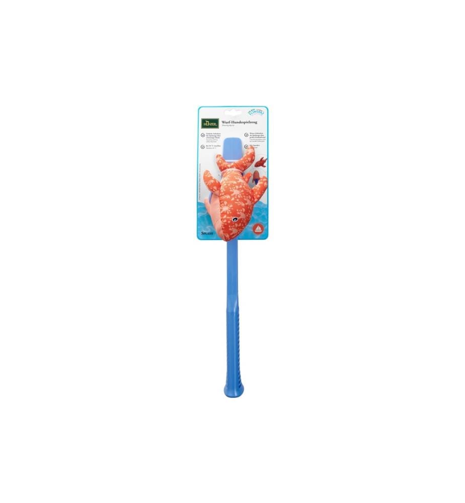 HUNTER - Jouet pour chien Flingerz Splash Requin, bleu/rouge