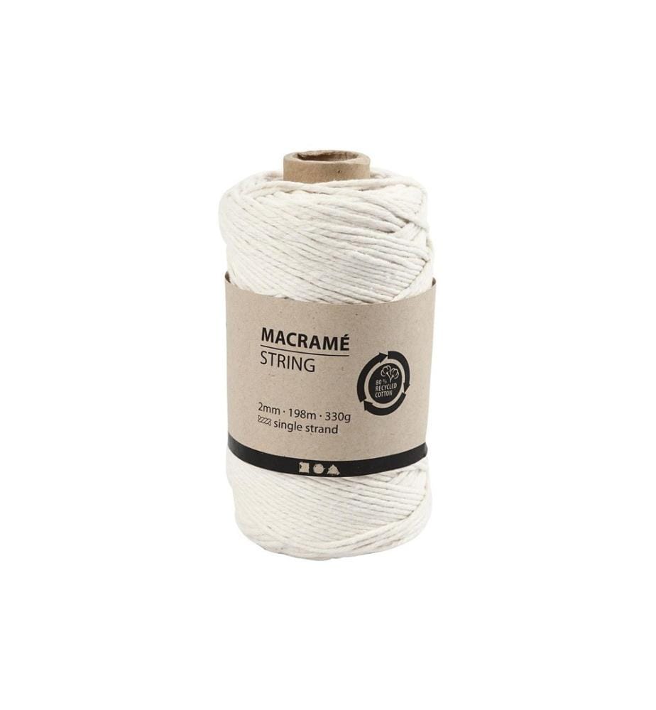 CREATIV COMPANY - Fil de coton Makramé 330 g, Blanc