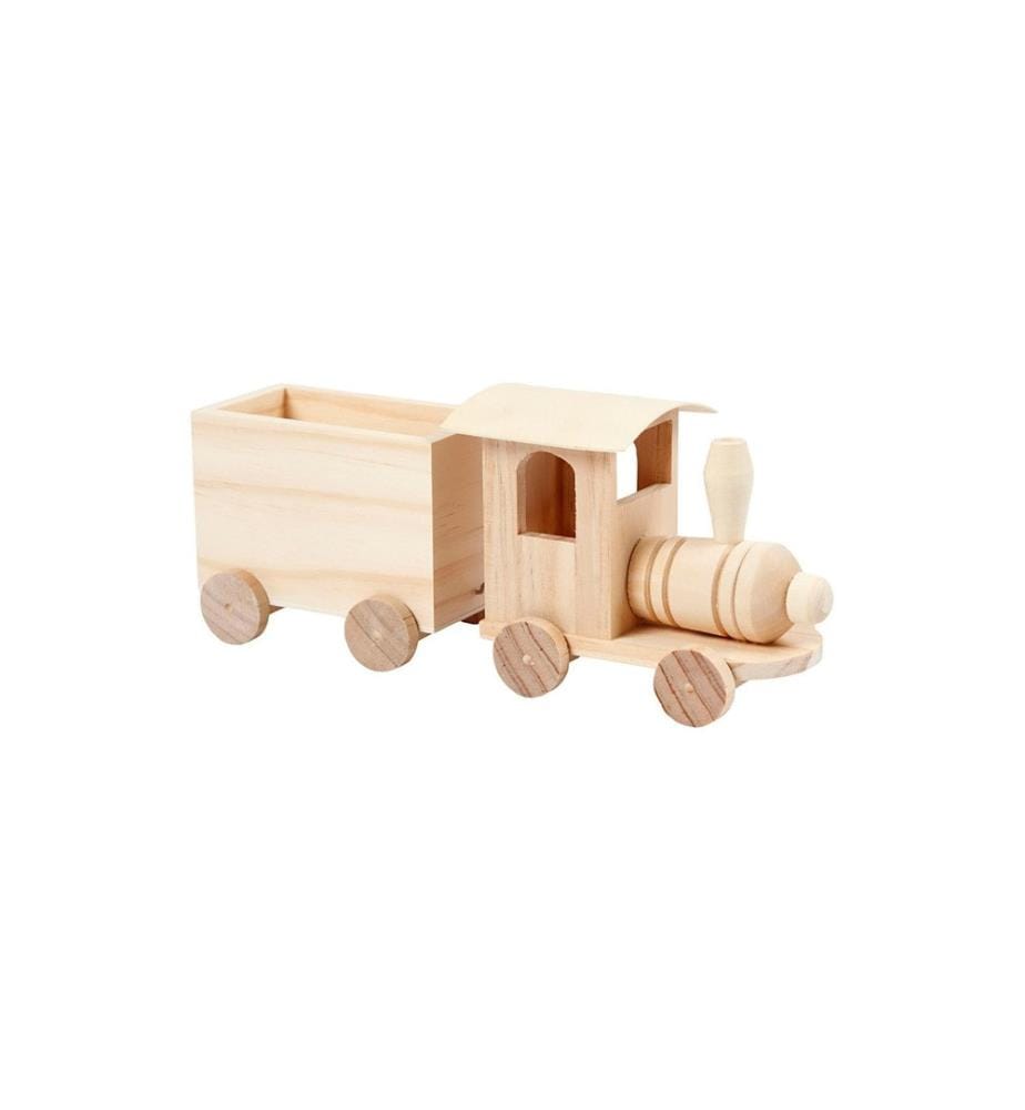 CREATIV COMPANY - Article en bois Train en bois avec remorque 2 pièce