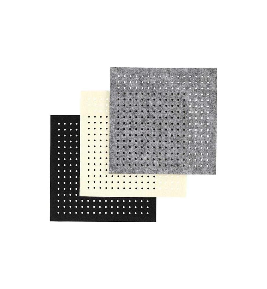 CREATIV COMPANY - Feutre de bricolage 3 mm, 20 x 20 cm, 12 feuilles, Gris/Noir/Beige