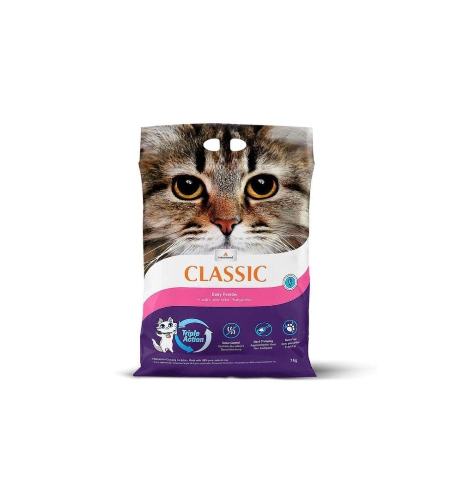 INTERSAND - Litière pour chat Classic au parfum de poudre de bébé 7 kg
