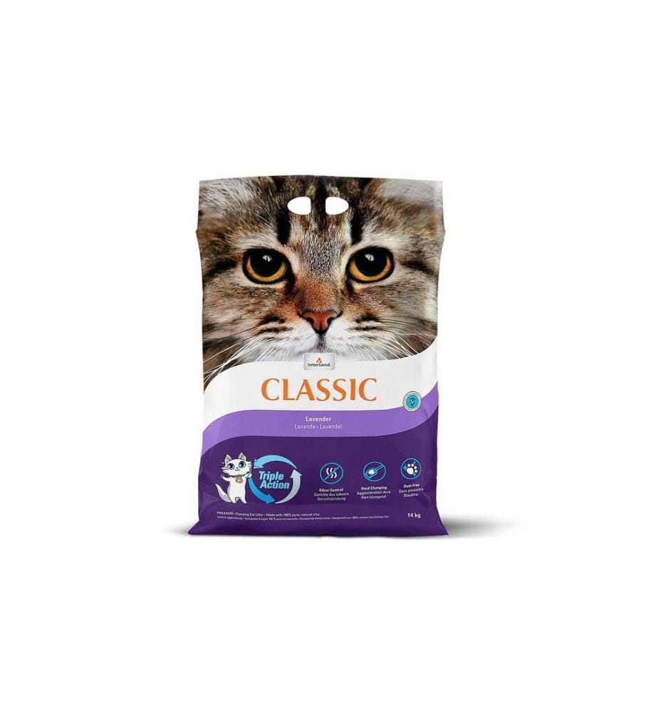 INTERSAND - Litière pour chat Classic au parfum de lavande 14 kg