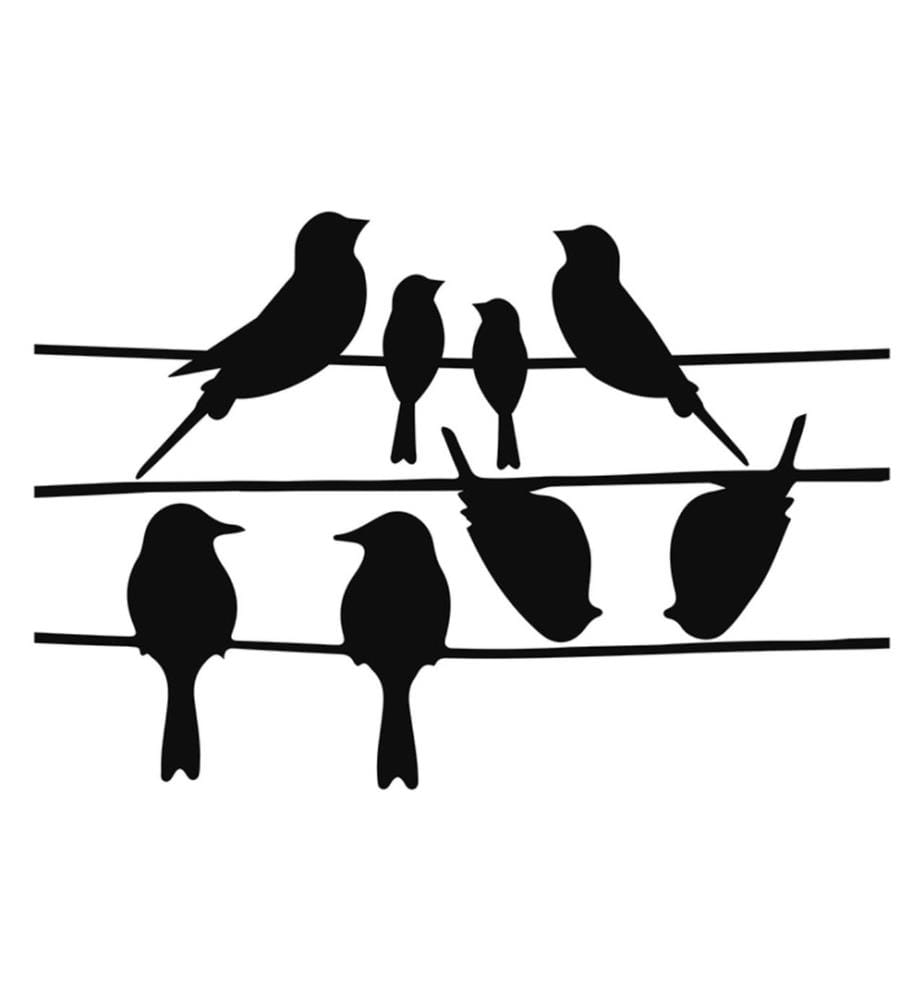 ESSCHERT DESIGN - Film de fenêtre Des oiseaux sur le fil 33 x 23 cm