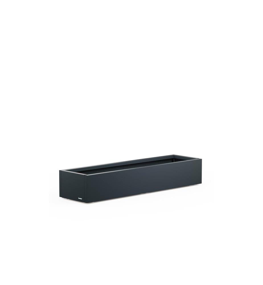 HERSTERA - Jardinière surélevée Metal Planter Xic 100 x 40 x 25 cm, noir
