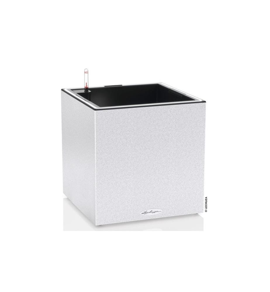 LECHUZA - Pot de fleur Canto Stone 40 Low, Blanc quartz