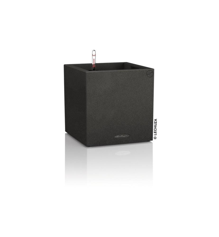 LECHUZA - Pot de fleur Canto Stone 30 low, Noir