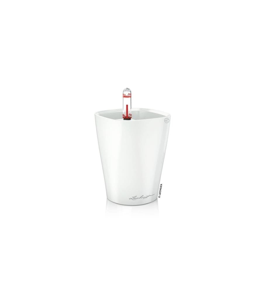 LECHUZA - Pot à herbes aromatiques Mini Deltini Premium Blanc brillant