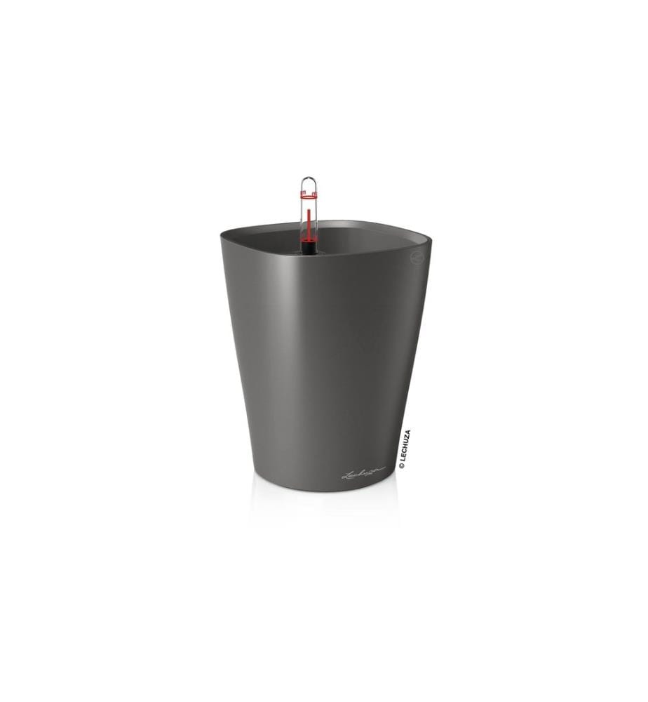 LECHUZA - Pot à herbes aromatiques Deltini Premium Anthracite métallisé