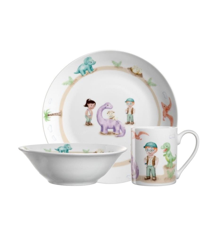 LEONARDO - Service de table pour enfants Avventura 3 pièces, Dinosaure