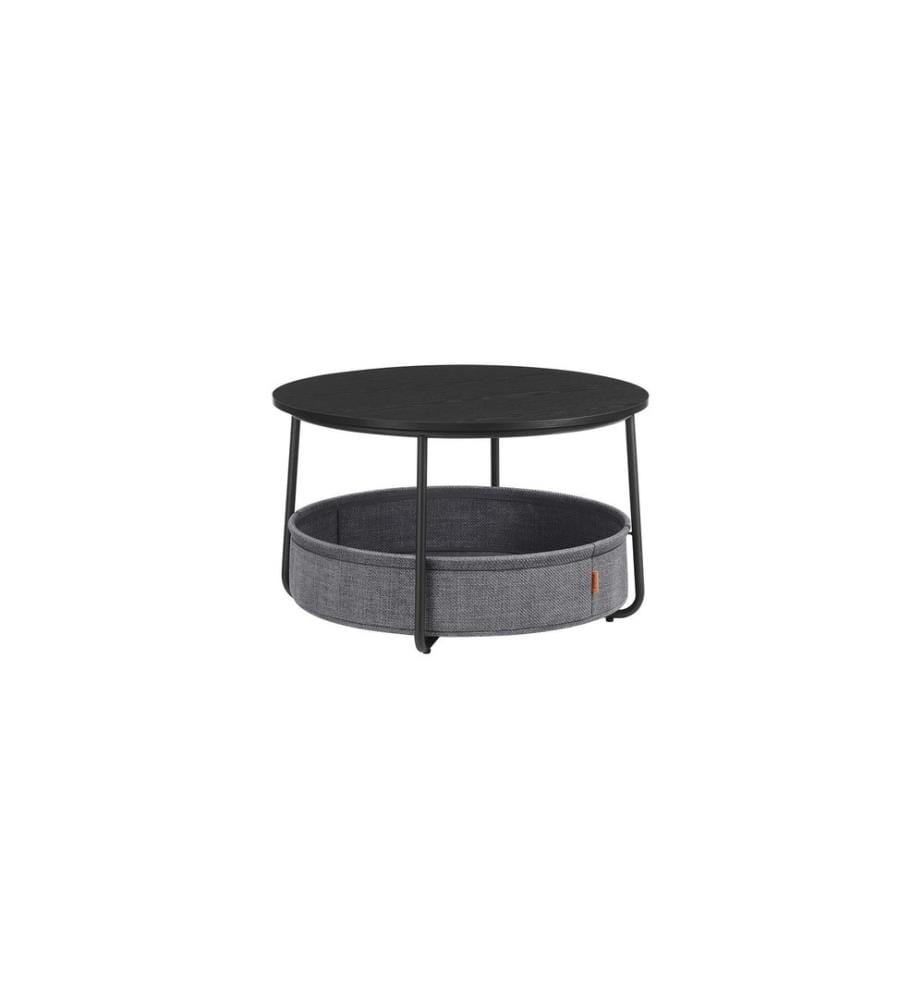 VASAGLE - Table basse 75 x 45 cm, Gris/Noir