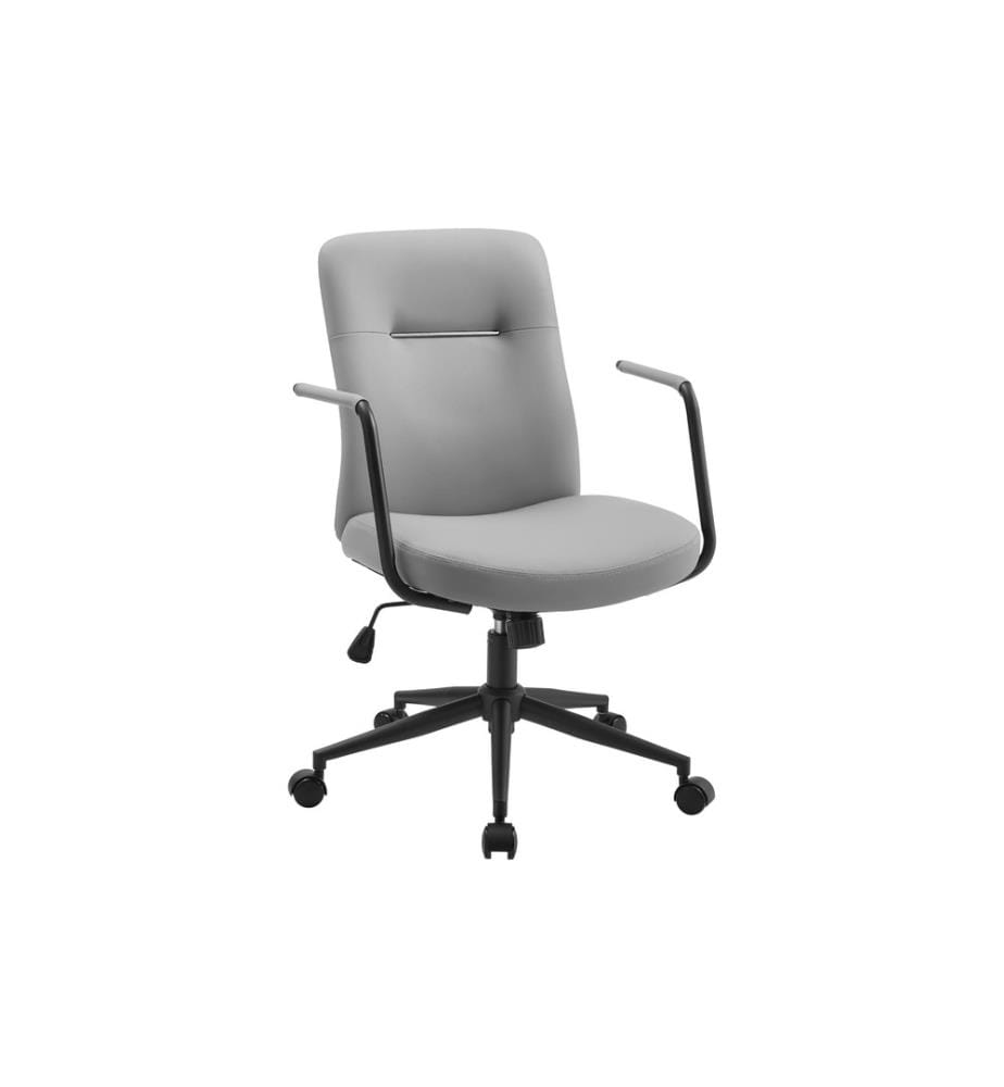 Songmics - Chaise de bureau avec dossier rembourré et accoudoirs, Gris