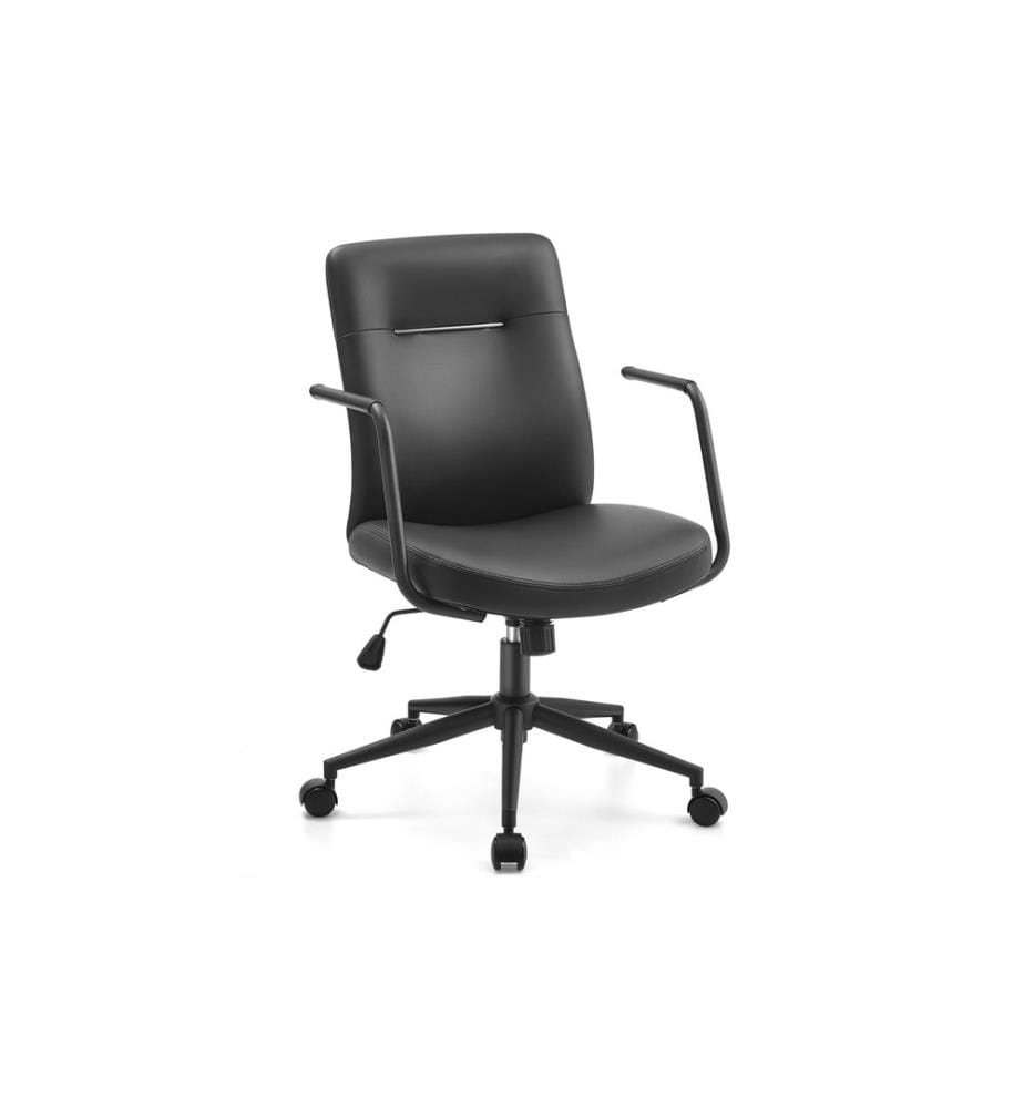 Songmics - Chaise de bureau avec dossier rembourré et accoudoirs, Noir