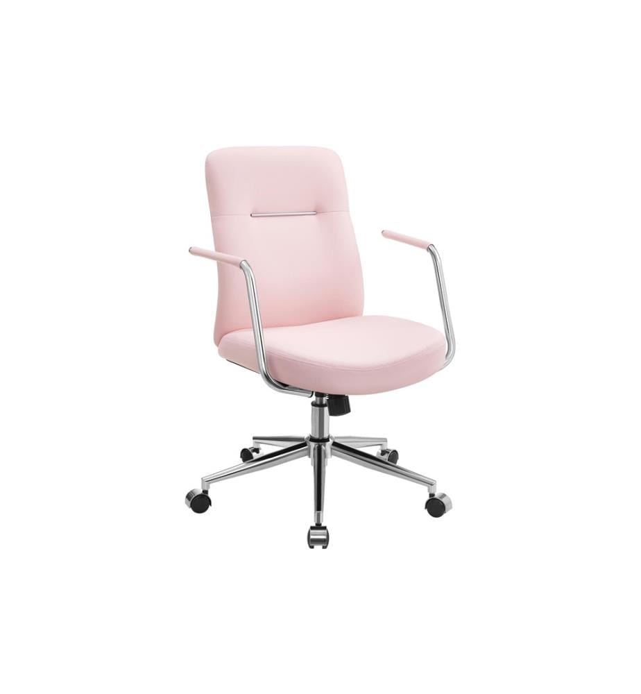 Songmics - Chaise de bureau avec dossier rembourré et accoudoirs, Rose