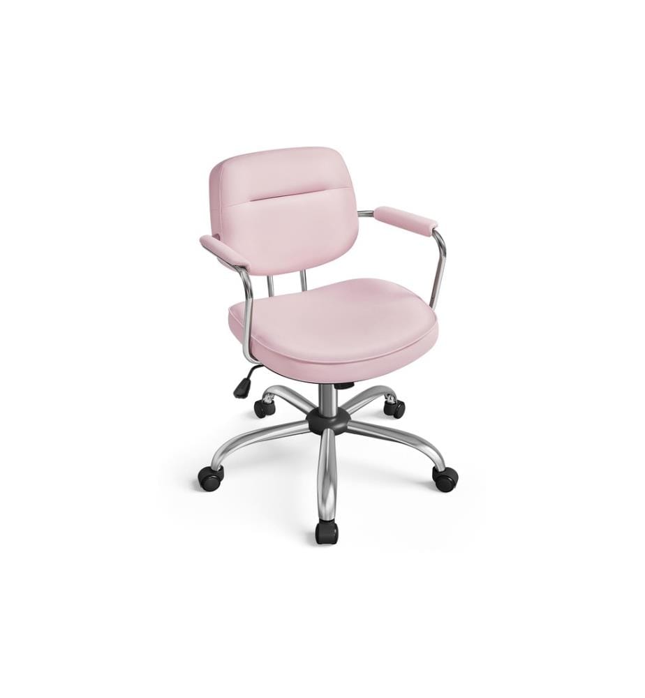 Songmics - Chaise de bureau avec dossier rembourré et accoudoirs, Rose