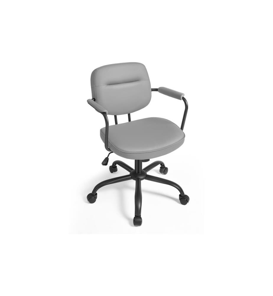 Songmics - Chaise de bureau avec dossier rembourré et accoudoirs, Gris