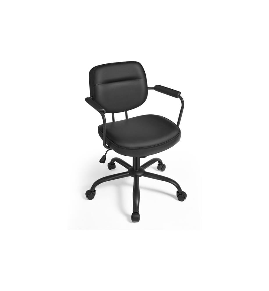 Songmics - Chaise de bureau avec dossier rembourré et accoudoirs, Noir