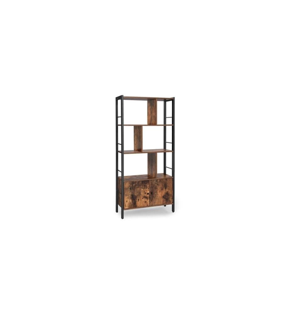VASAGLE - Étagère avec 4 niveaux 74 x 154.5 cm, Brun/Noir