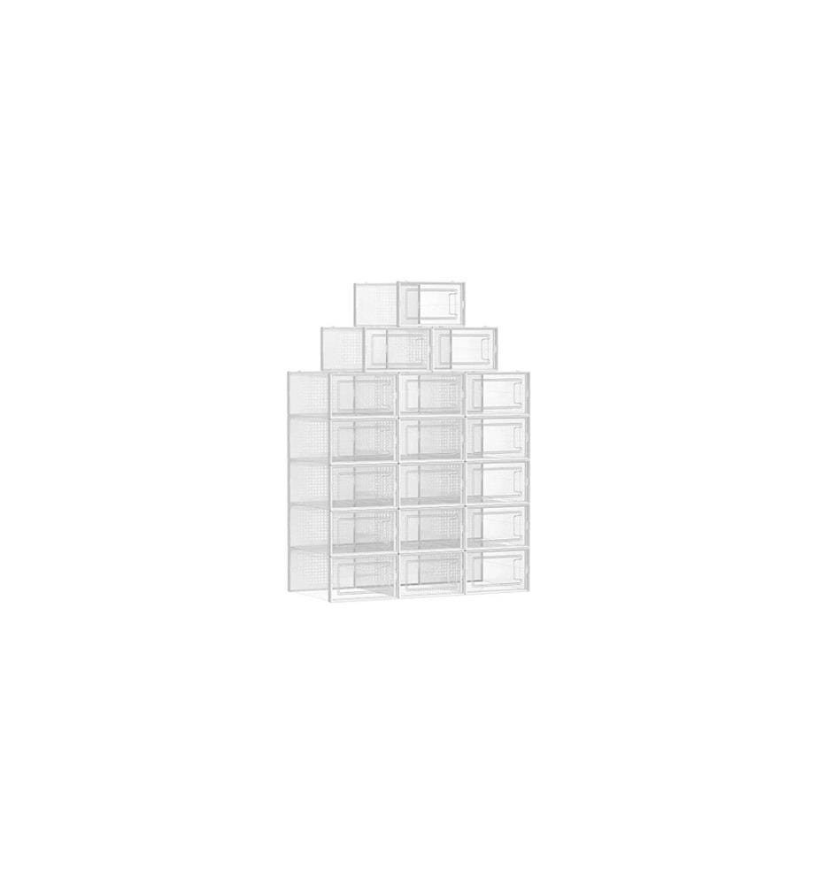 Songmics - Armoire à chaussures empilable Set de 18, Transparent