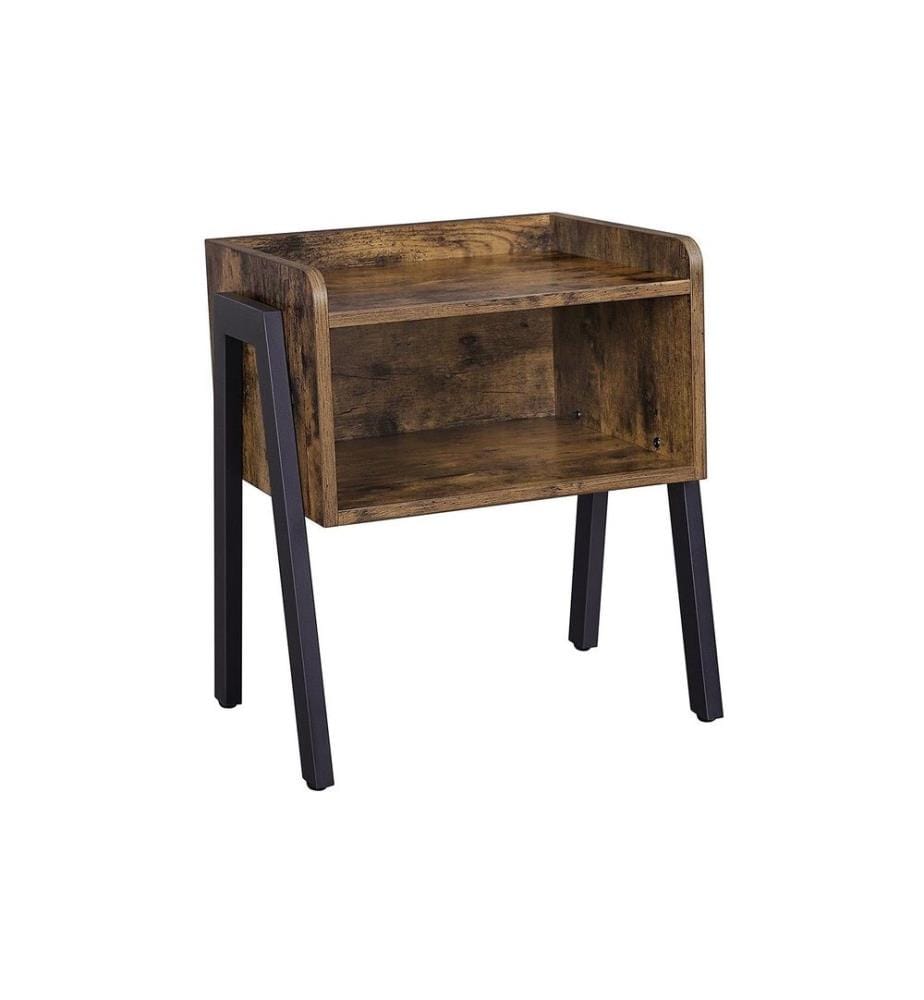 VASAGLE - Table d'appoint avec compartiment ouvert 42 x 52 cm, Brun/Noir