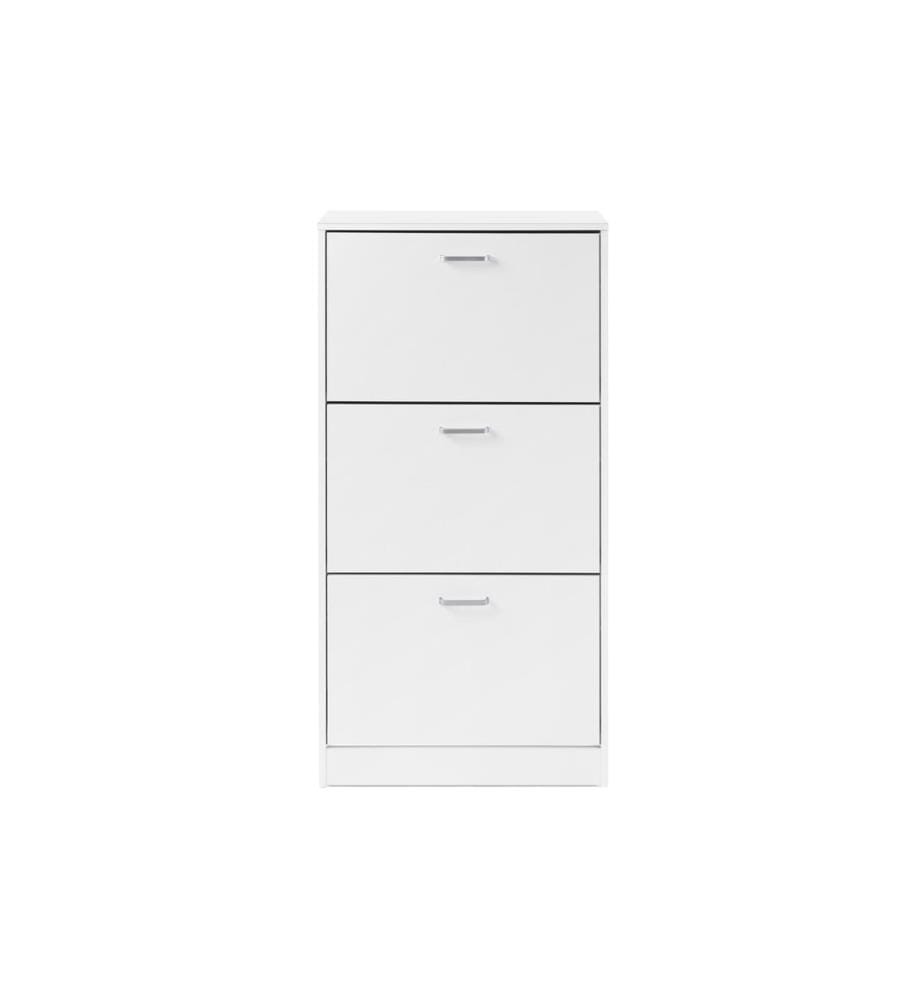 VASAGLE - Armoire à chaussures avec 3 rabats en Plaque de serrage, Blanc