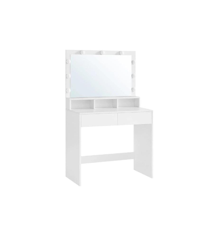VASAGLE - Coiffeuse avec miroir 80 x 140 cm, Blanc