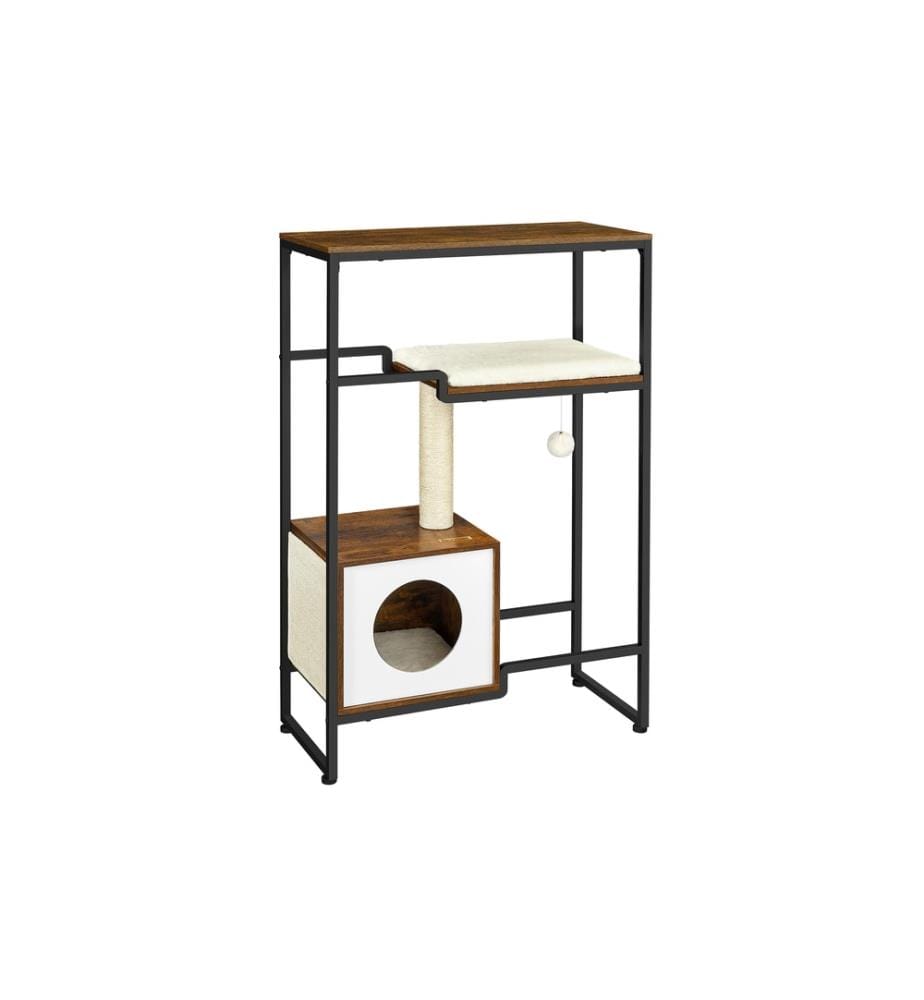 Feandrea - Arbre à chat avec tablette, 114 cm, brun vintage