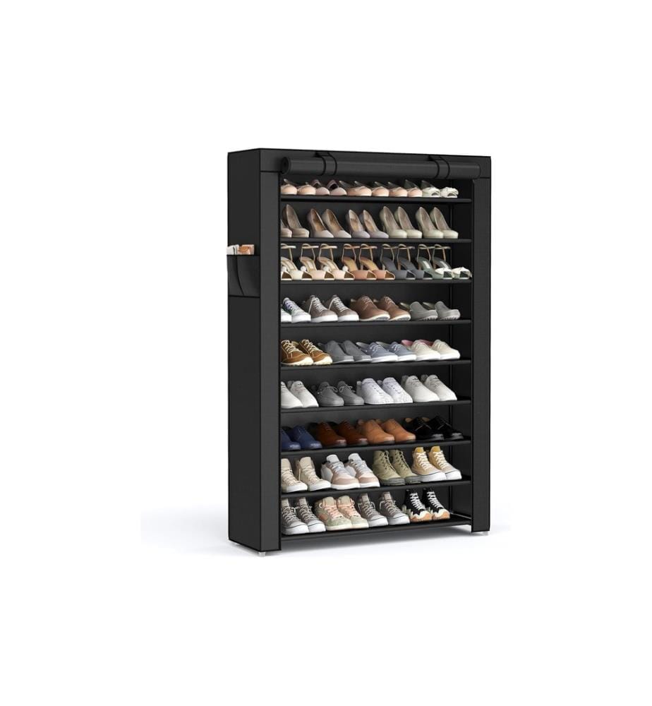 Songmics - Étagère à chaussures 85 x 28 x 162 cm, noir