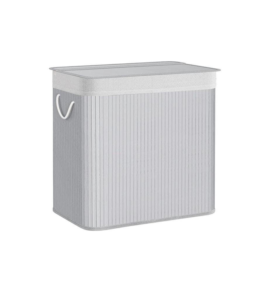 Songmics - Corbeille à linge pliable avec 3 compartiments 150 l, Gris