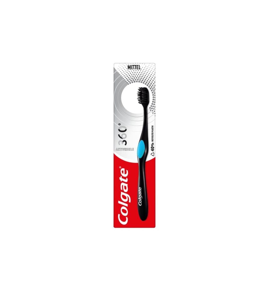 Colgate - Brosse à dents manuelle 360 °Charbon Actif moyen