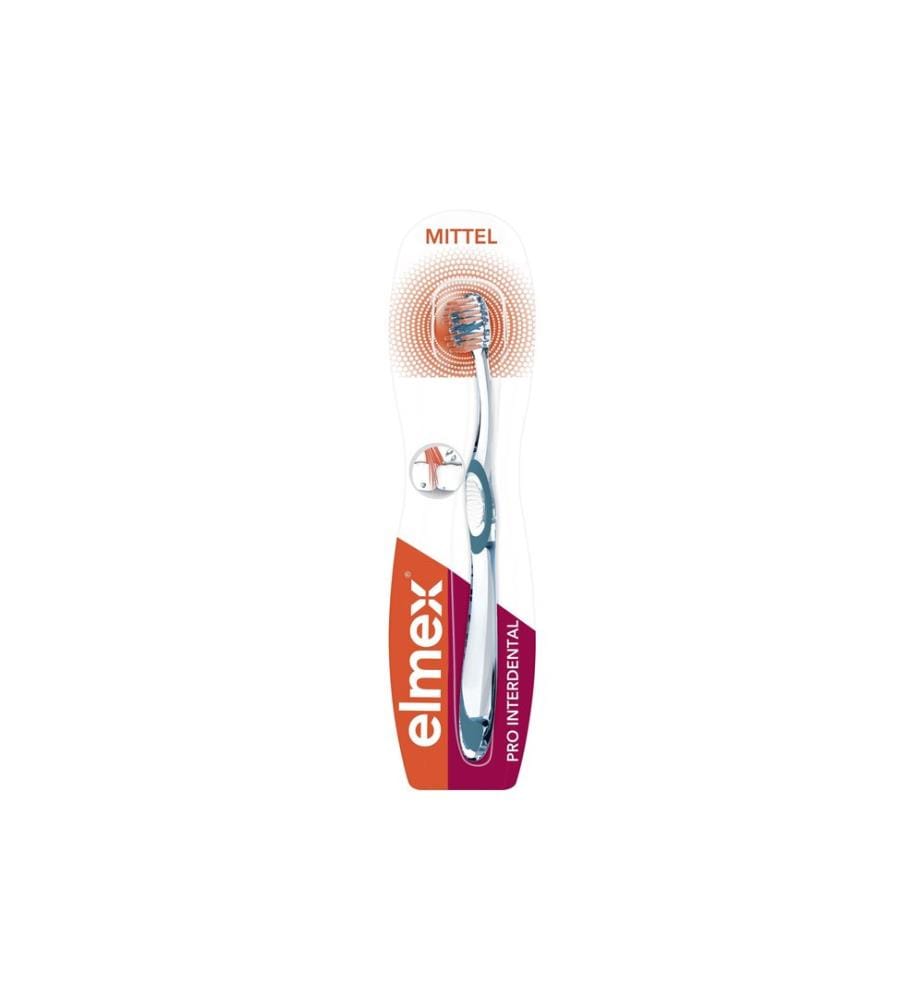 elmex - Brosse à dents manuelle Pro Interdental moyen assorti