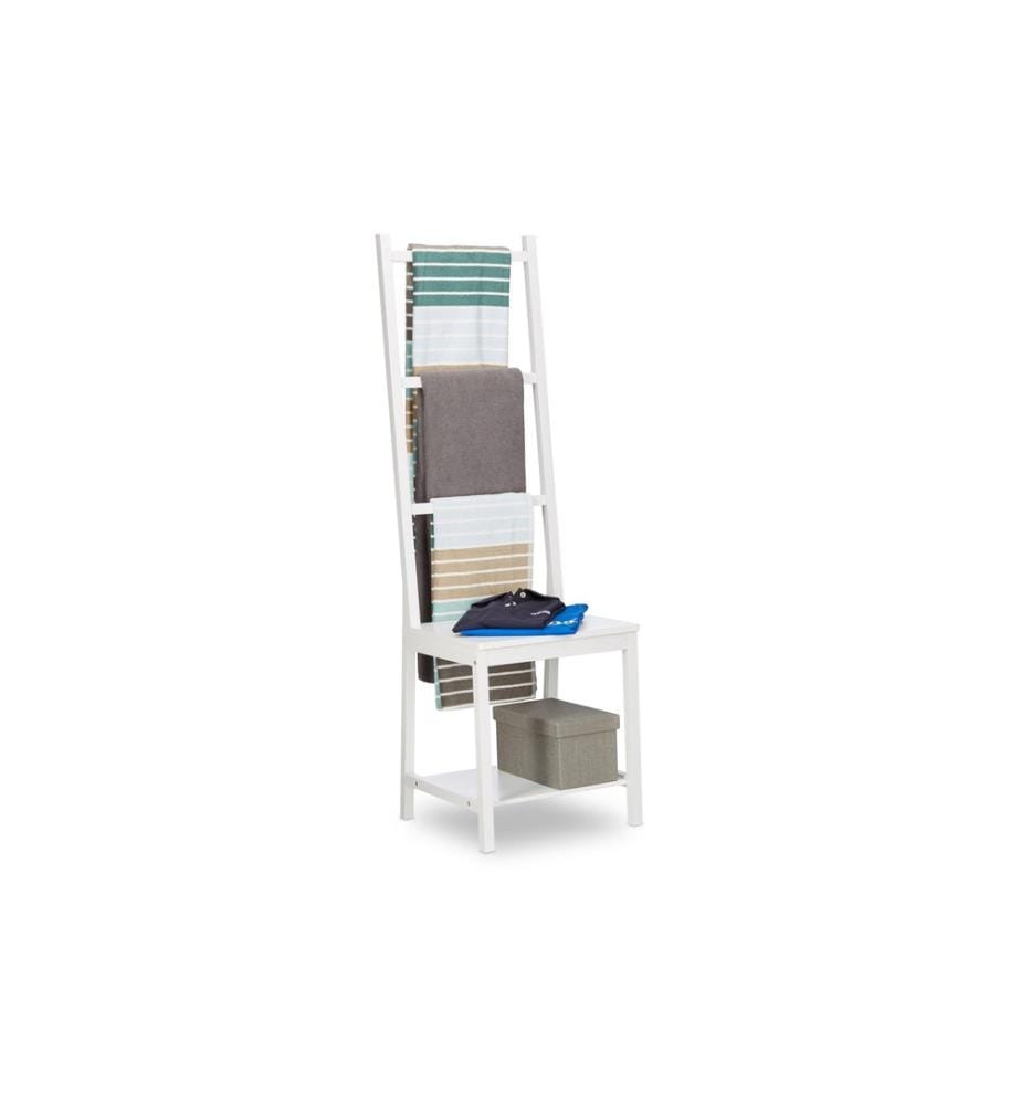 RELAXDAYS - Porte-manteau avec 3 entretoises 133 x 40 x 42 cm, blanc