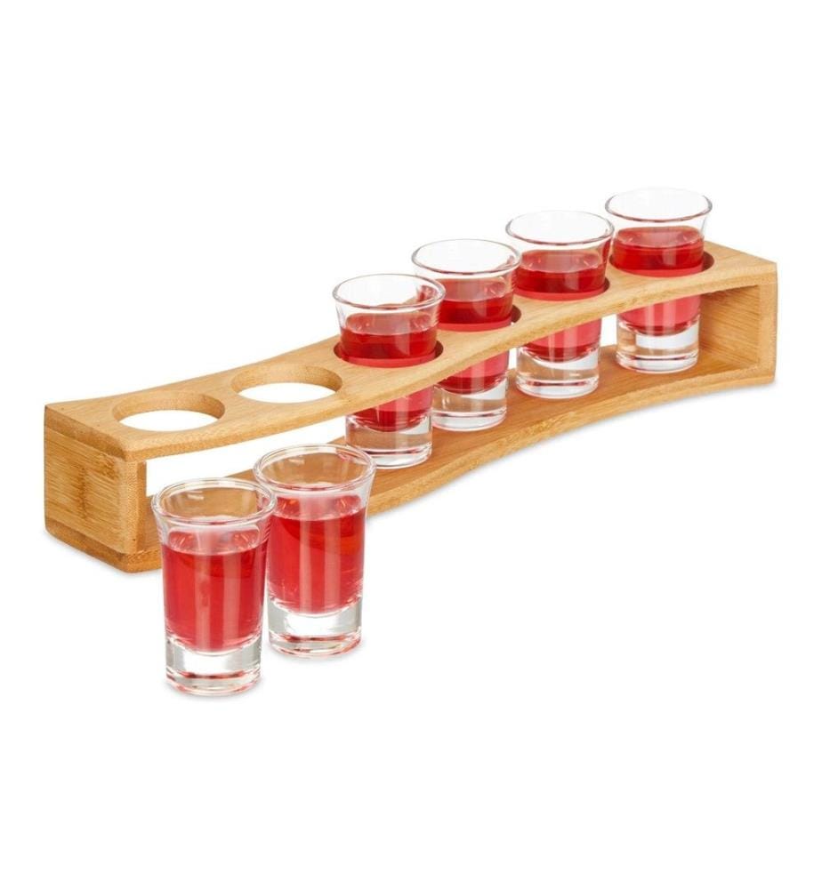 RELAXDAYS - Planche à liqueur avec 6 verres Nature/transparent