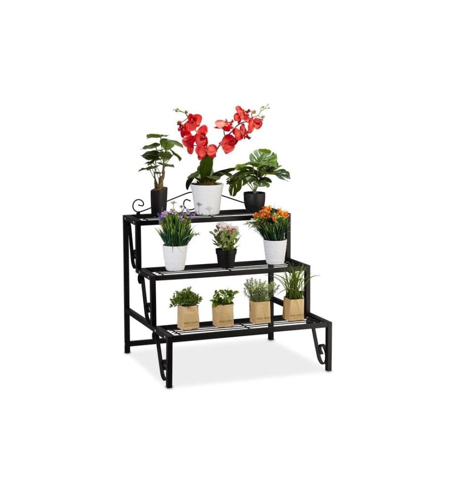 RELAXDAYS - Étagère porte-plantes 69 cm, Noir