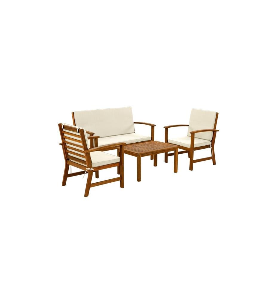 COCON - Mobilier lounge Lausanne, Brun/Blanc, 4 places assises