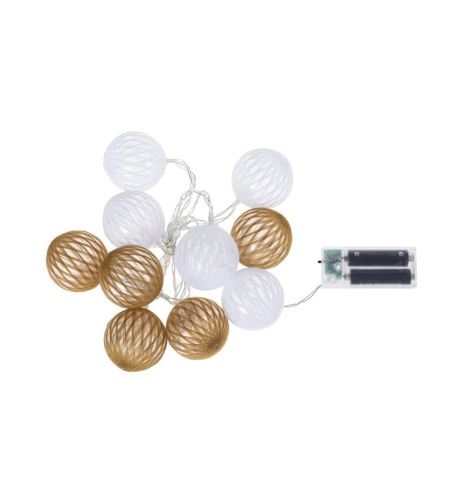 COCON - Guirlande lumineuse LED Brun/Blanc, 175 cm
