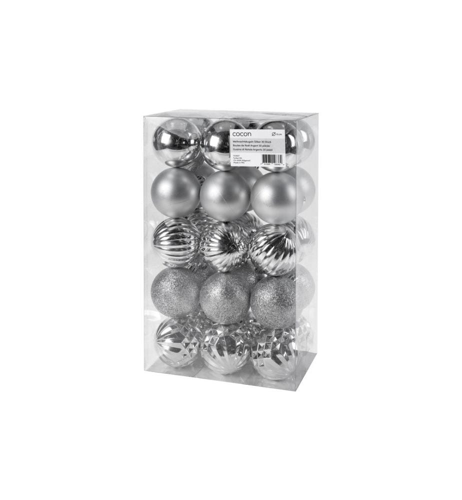 COCON - Boule de Noël 30 pièces, Argent
