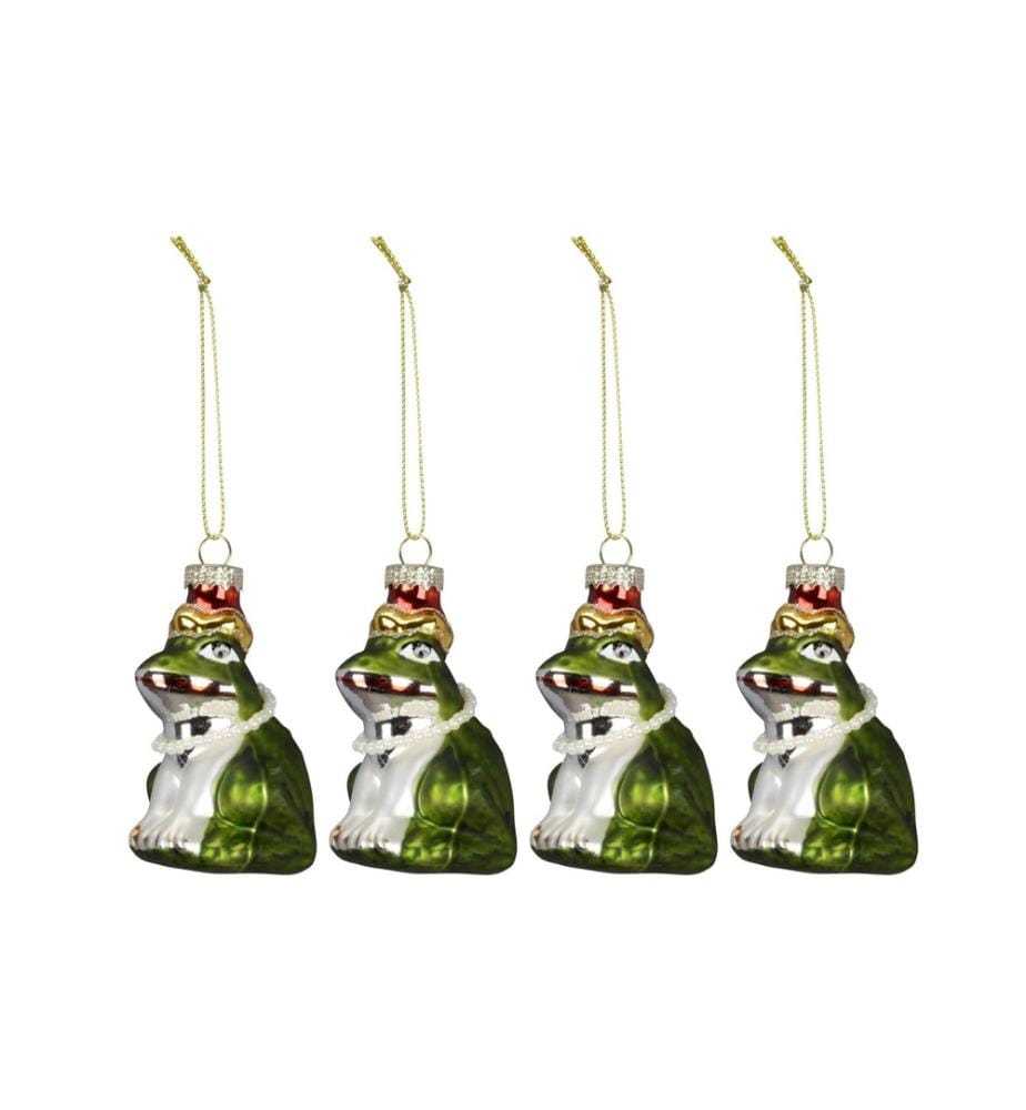 COCON - Décorations de Noël Roi Grenouille, 4 pièces