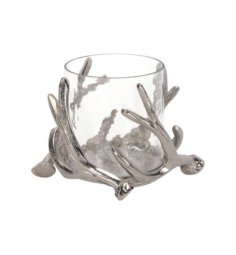 COCON - Photophore Bois de cerf, Argent