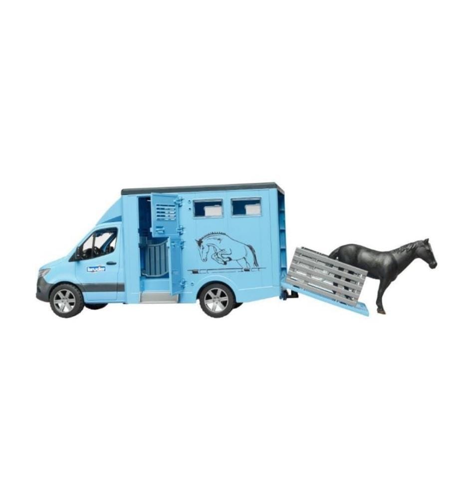 Bruder Spielwaren - MB Sprinter transporteur d'animaux avec 1 cheval