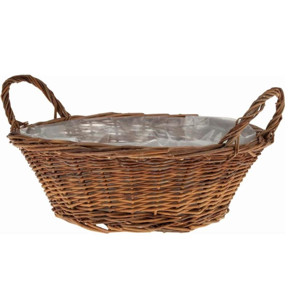 OPIFLOR - Panier en osier James, 30 cm Brun