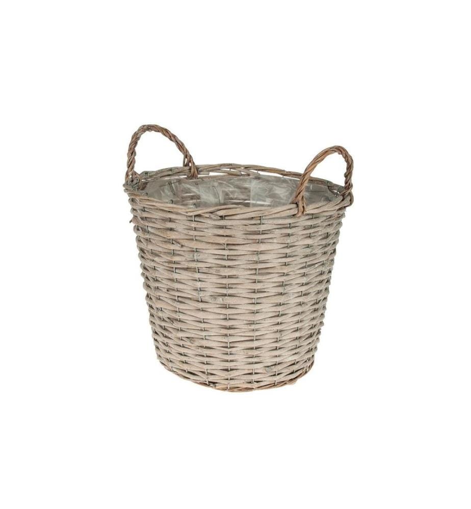 OPIFLOR - Panier en osier Hesse, 34 cm Gris